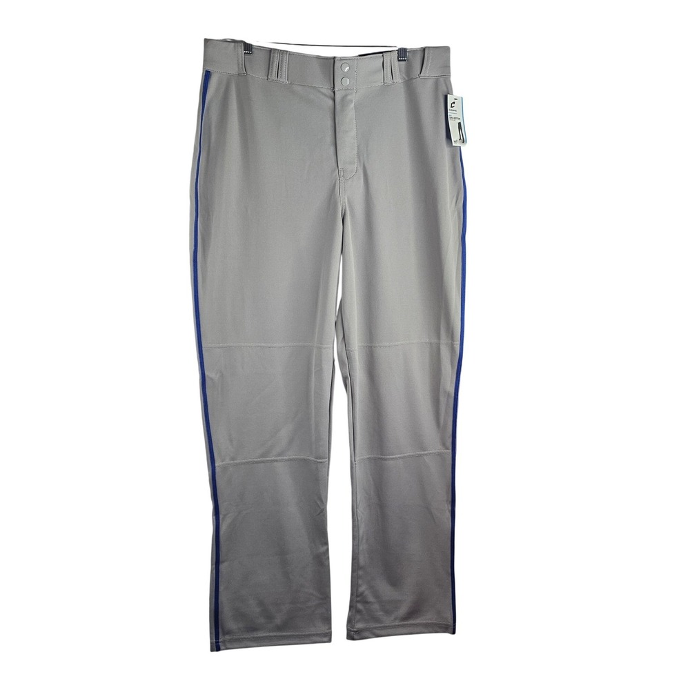 Champro MVP Adult XL Grey Baseball Pants Open Bottom Blue Braid New With Tags